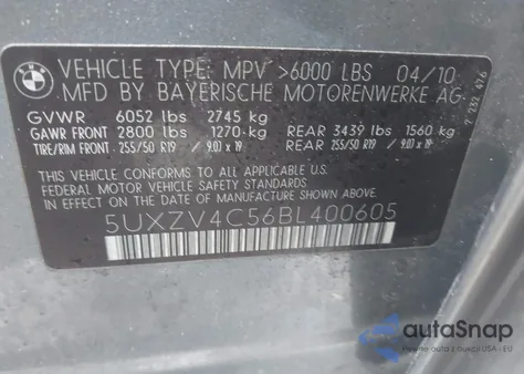 2011 BMW X5 xDrive35I/xDrive35I Premium/xDrive35I Sport Activity from USA, damaged, VIN 5UXZV4C56BL400605